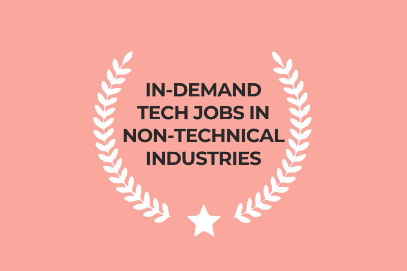 Wreath with title "In-Demand Tech Jobs in Non-Technical Industries"