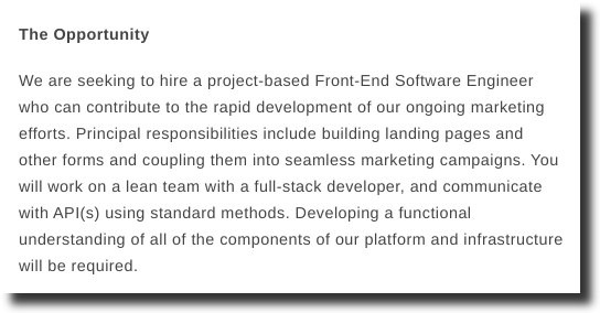 front end developer job postings